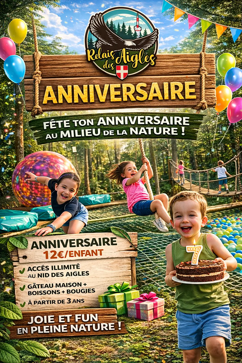 Viens fêter ton anniversaire au Relais des Aigles ! 